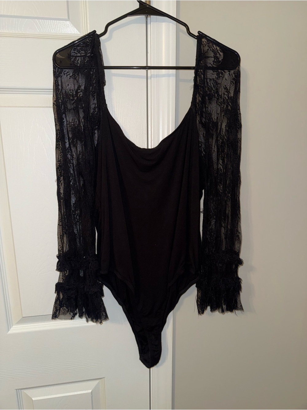 Black Lace Sleeve Bodysuit